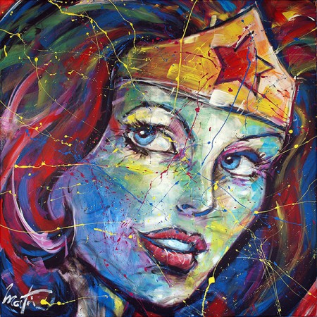 Wonder Woman - Acrylique sur toile - 80 x 80 cm