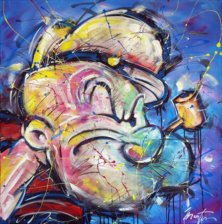 Popeye - Acrylique sur toile - 80 x 80 cm